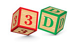 Word 3D written with alphabet blocks