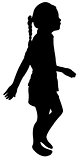 walking school girl silhouette vector