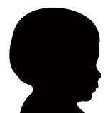 a baby boy head silhouette vector