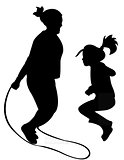 Silhouettes of jumping rope-vector