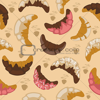 Seamless croissant background 