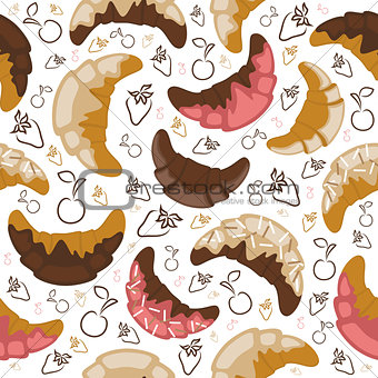 Seamless croissant background