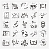 doodle communication icons set