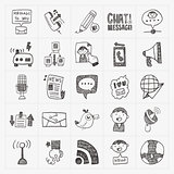 doodle communication icons set