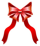 Bright red bow