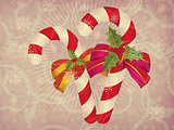 Candy canes retro background
