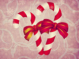 Candy canes vintage background