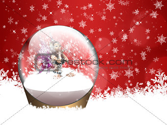 Christmas snow globe with fairy