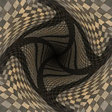Distorted brown checkered background