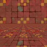 Distorted colorful checkers