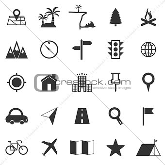 Location icons on white background