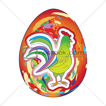 rooster over egg
