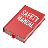 Isolated red book with safety manual