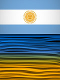Argentina Flag Wave Yellow White Blue Background