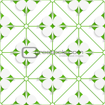 Diagonal clove leaves on green pattern