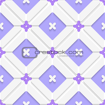 Diagonal purple floristic in frame pattern