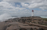 Peggys Cove's Lighthouse at Storm