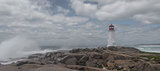 Panorama of Peggys Cove's Lighthouse at Storm
