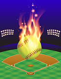 Softball Field and Fire Background