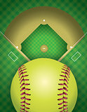 Softball Field and Ball Background Illustration