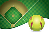Softball and Field Copyspace Illustration