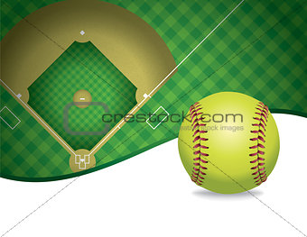 Softball and Field Copyspace Illustration