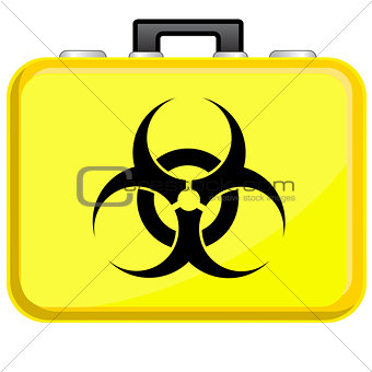 Bag with biohazard symbol