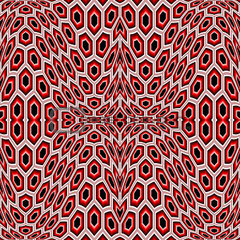 Design seamless distorted hexagon pattern