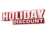 holiday discount red white banner - letters and block