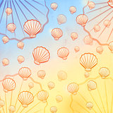 summer background with shells