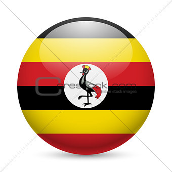 Round glossy icon of Uganda