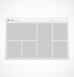 Web browser window with abstract content on white background in flat style