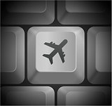 Airplane Icon on Computer Keyboard