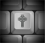 Cross Icon on Computer Keyboard