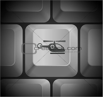 Emergency Helicopter Icon on Computer Keyboard