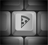Pizza Slice Icon on Computer Keyboard