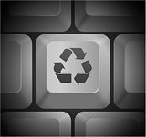 Recycle Icon on Computer Keyboard
