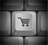 Shopping Cart Icon on Computer Keyboard
