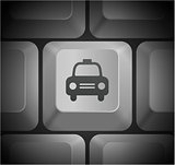 Taxi Cab Icon on Computer Keyboard