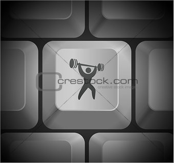 Weightlifter Icon on Computer Keyboard