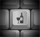 Wine Icon on Computer Keyboard