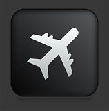 Airplane Icon on Square Black Internet Button