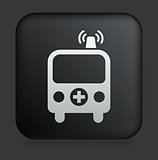 Ambulance Icon on Square Black Internet Button