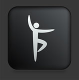 Yoga Icon on Square Black Internet Button