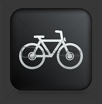 Bicycle Icon on Square Black Internet Button