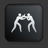 Boxing Icon on Square Black Internet Button