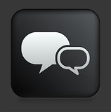 Chat Icon on Square Black Internet Button