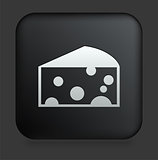 Cheese Icon on Square Black Internet Button