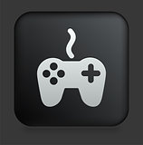 Game Controller Icon on Square Black Internet Button