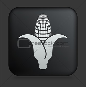 Corn Icon on Square Black Internet Button